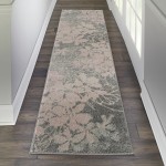 Nourison Tranquil TRA08 Runner Rug, Grey/Pink, 2'3" x 7'3"