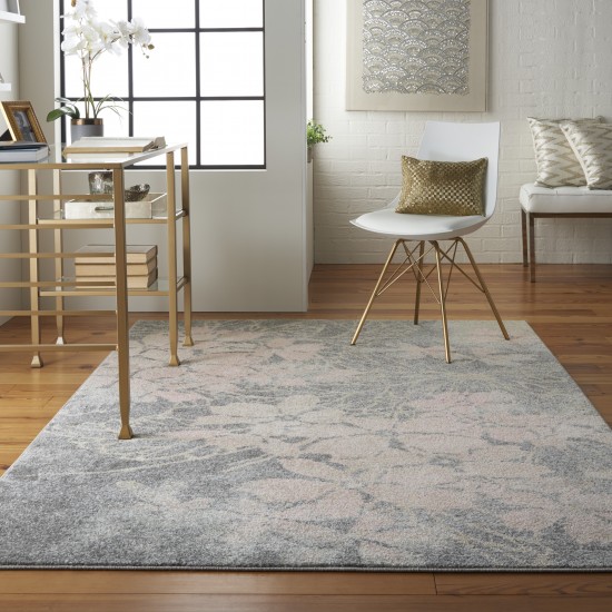 Nourison Tranquil TRA08 Area Rug, Grey/Pink, 4' x 6'