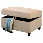 ACME Belville Ottoman w/Storage, Beige Velvet