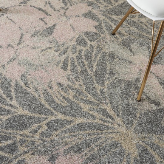Nourison Tranquil TRA08 Area Rug, Grey/Pink, 6' x 9'
