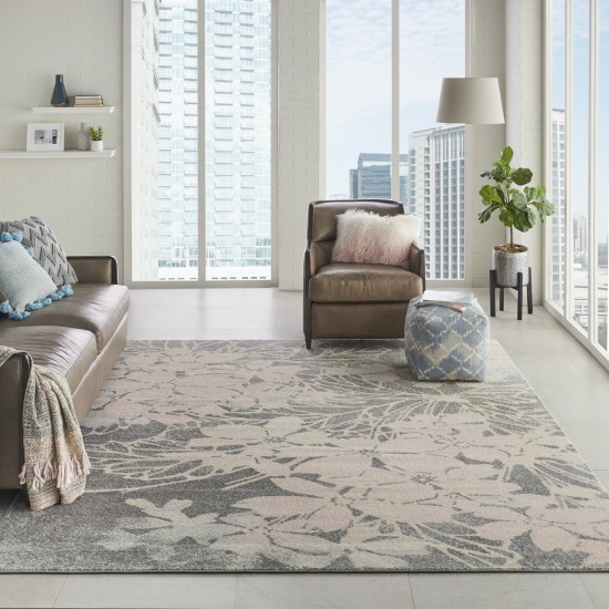 Nourison Tranquil TRA08 Area Rug, Grey/Pink, 8'10" x 11'10"