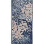 Nourison Tranquil TRA08 Area Rug, Navy/Pink, 2' x 4'