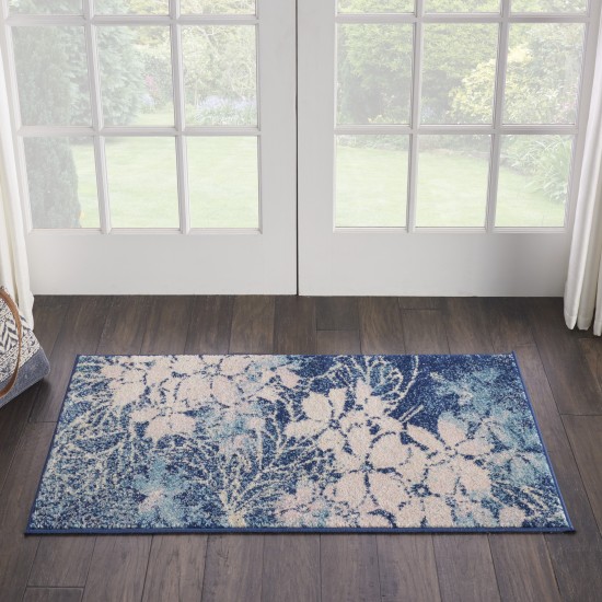 Nourison Tranquil TRA08 Area Rug, Navy/Pink, 2' x 4'