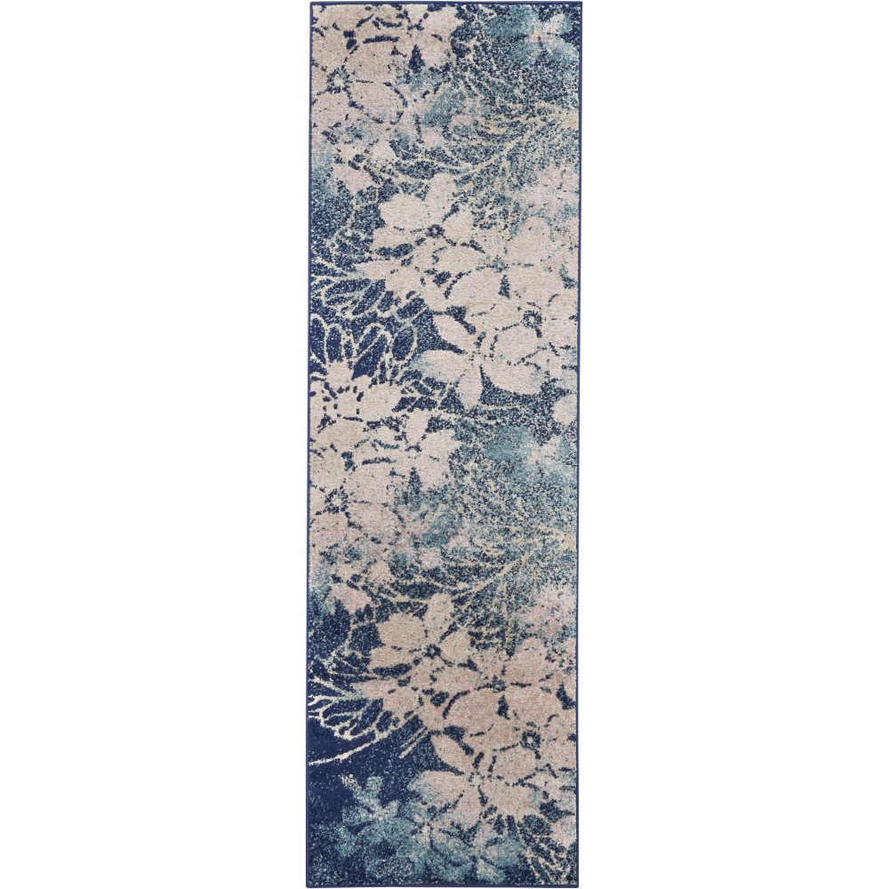 Nourison Tranquil TRA08 Runner Rug, Navy/Pink, 2'3" x 7'3" Nourison Tranquil TRA08 Runner Rug, Navy/Pink, 2'3" x 7'3"