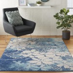 Nourison Tranquil TRA08 Area Rug, Navy/Pink, 4' x 6'