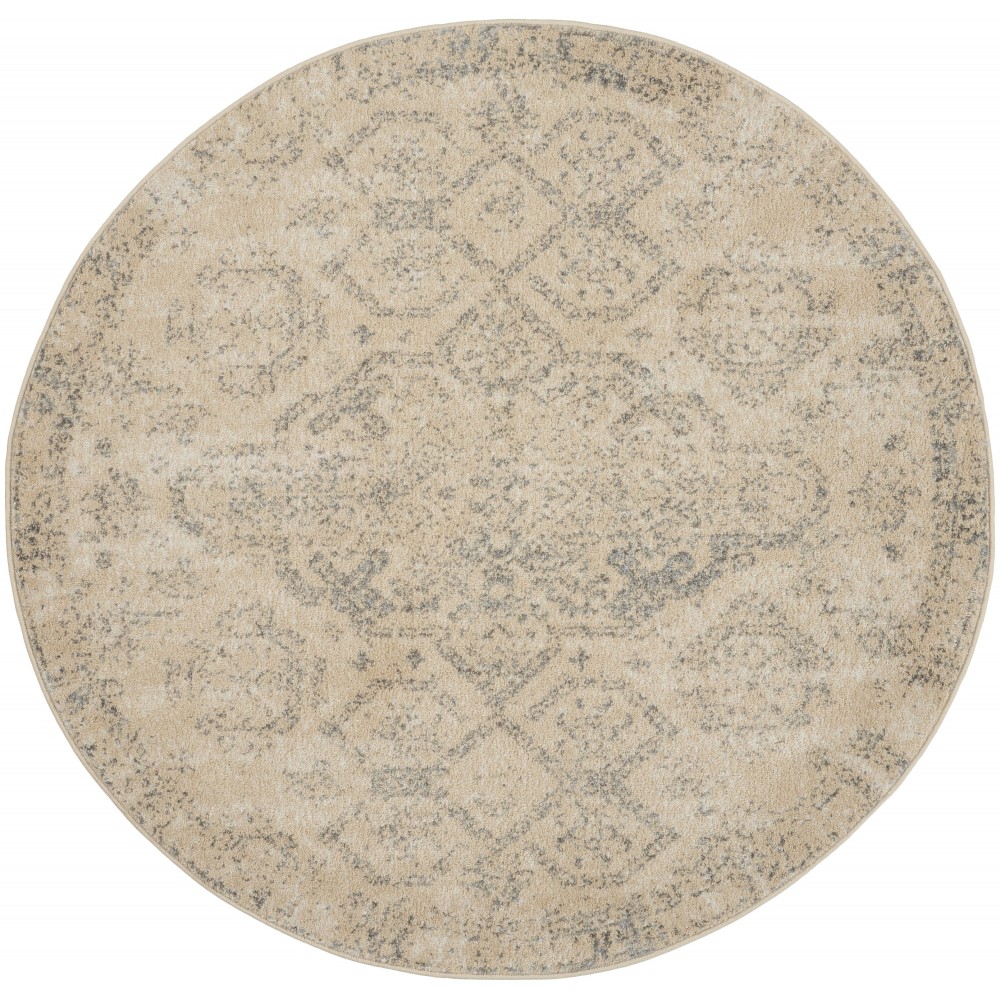 Nourison Tranquil TRA13 Area Rug, Beige/Grey, 4' x Round