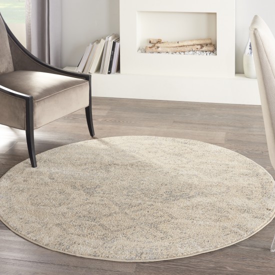 Nourison Tranquil TRA13 Area Rug, Beige/Grey, 4' x Round