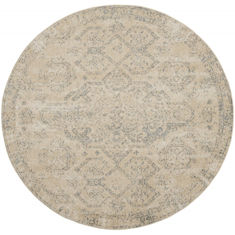 Nourison Tranquil TRA13 Area Rug, Beige/Grey, 7'10" x Round