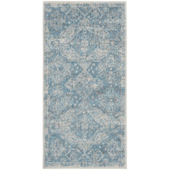 Nourison Tranquil TRA13 Runner Rug, Light Blue/Ivory, 2' x 4'