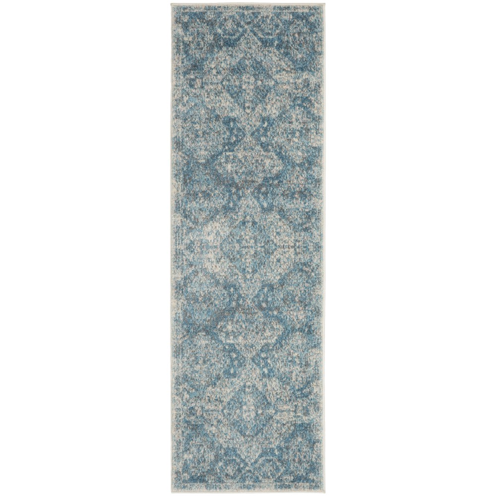 Nourison Tranquil TRA13 Runner Rug, Light Blue/Ivory, 2'3" x 7'3"