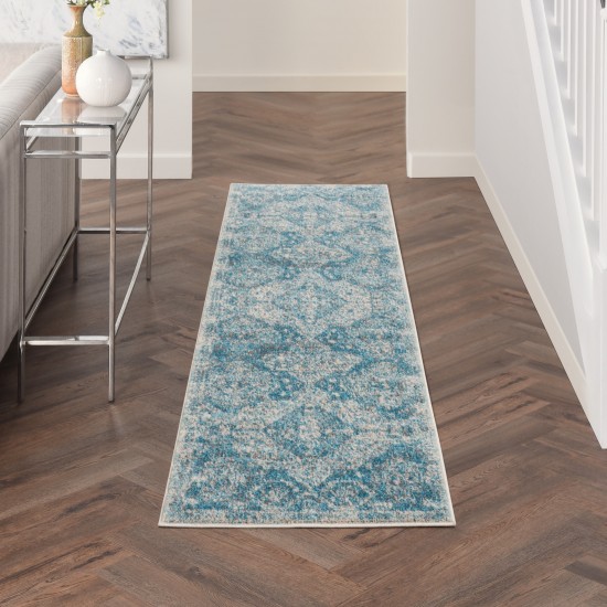 Nourison Tranquil TRA13 Runner Rug, Light Blue/Ivory, 2'3" x 7'3"