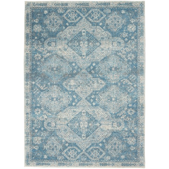 Nourison Tranquil TRA13 Area Rug, Light Blue/Ivory, 4' x 6'