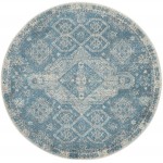 Nourison Tranquil TRA13 Area Rug, Light Blue/Ivory, 5'3" x Round
