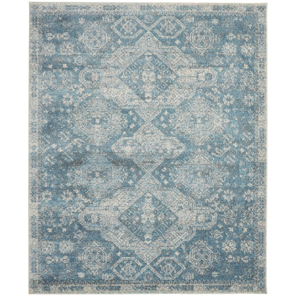 Nourison Tranquil TRA13 Area Rug, Light Blue/Ivory, 7' x 10'