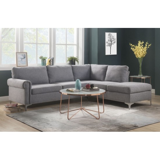 ACME Melvyn Sectional Sofa, Gray Fabric