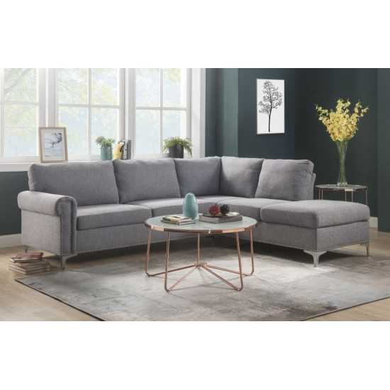 ACME Melvyn Sectional Sofa, Gray Fabric