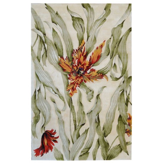 Nourison Tropics TS01 Area Rug, Ivory, 3'6" x 5'6"