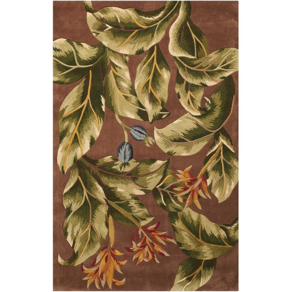 Nourison Tropics TS02 Area Rug, Khaki, 5'3" x 8'3"