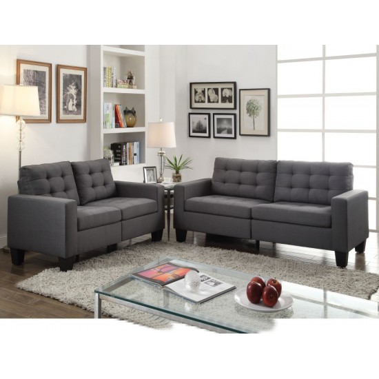 ACME Earsom Loveseat, Gray Linen