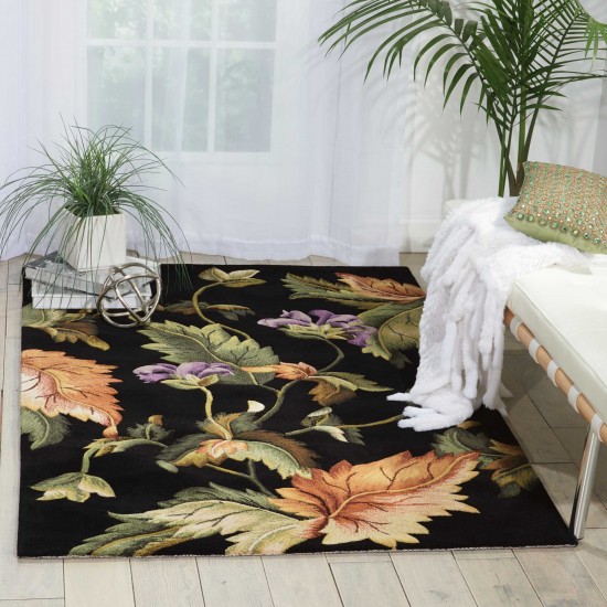 Nourison Tropics TS05 Area Rug, Black, 3'6" x 5'6"