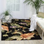 Nourison Tropics TS05 Area Rug, Black, 7'6" x 9'6"