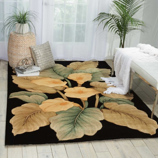 Nourison Tropics TS08 Area Rug, Black, 3'6" x 5'6"