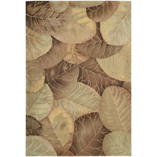 Nourison Tropics TS12 Area Rug, Brown/Green, 5'3" x 8'3"