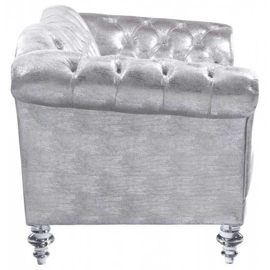 ACME Dixie Loveseat, Metallic Silver