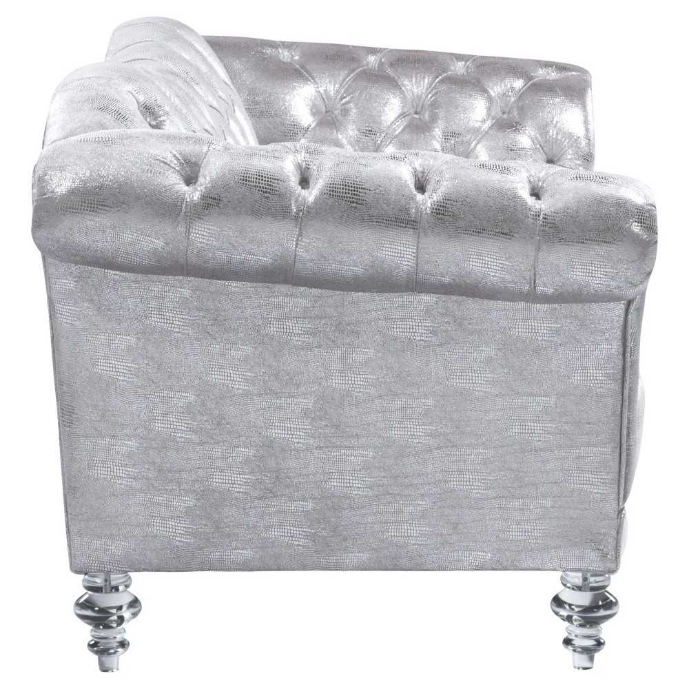 ACME Dixie Loveseat, Metallic Silver ACME Dixie Loveseat, Metallic Silver