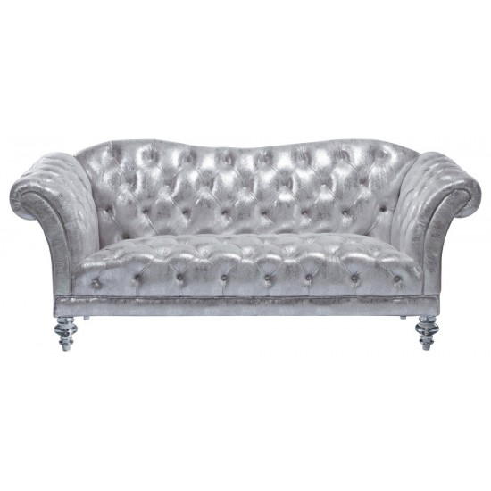 ACME Dixie Loveseat, Metallic Silver