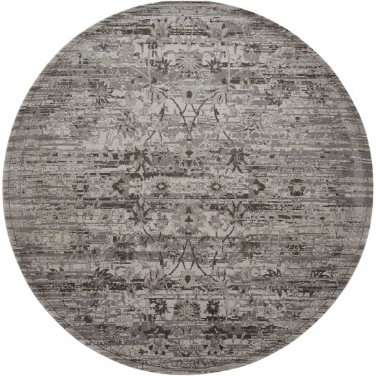 Nourison Twilight TWI01 Area Rug, Silver, 8' x Round