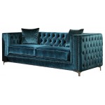 ACME Gillian Loveseat w/2 Pillows, Dark Teal Velvet