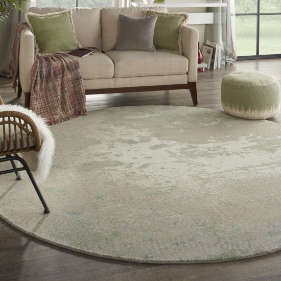 Nourison Twilight TWI06 Area Rug, Ivory/Green, 8' x Round