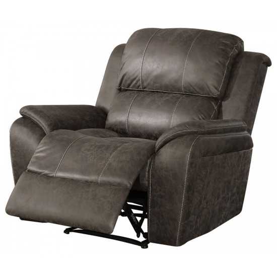 ACME Barnaby Recliner, Gray Polished Microfiber