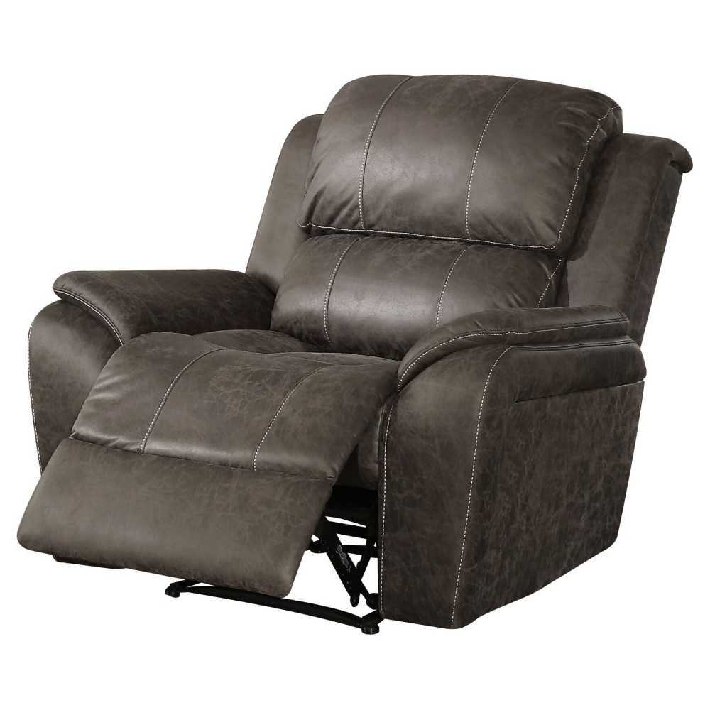 ACME Barnaby Recliner, Gray Polished Microfiber