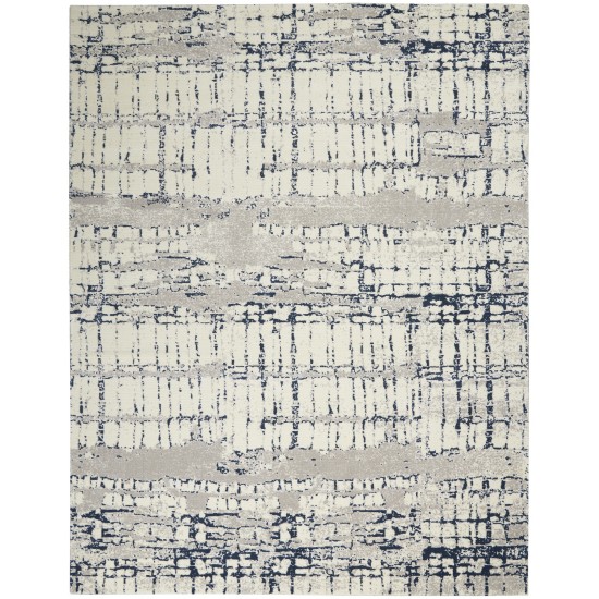 Nourison Twilight TWI10 Area Rug, Ivory/Navy, 12' x 15'