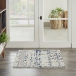 Nourison Twilight TWI10 Area Rug, Ivory/Navy, 2' x 3'