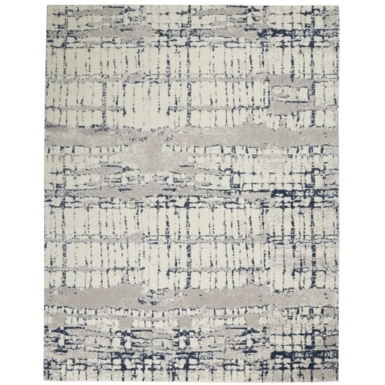 Nourison Twilight TWI10 Area Rug, Ivory/Navy, 7'9" x 9'9"