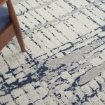 Nourison Twilight TWI10 Area Rug, Ivory/Navy, 9'9" x 13'9"