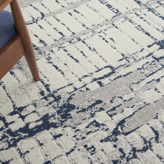 Nourison Twilight TWI10 Area Rug, Ivory/Navy, 9'9" x 13'9"