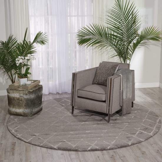 Nourison Twilight TWI15 Area Rug, Grey, 8' x Round