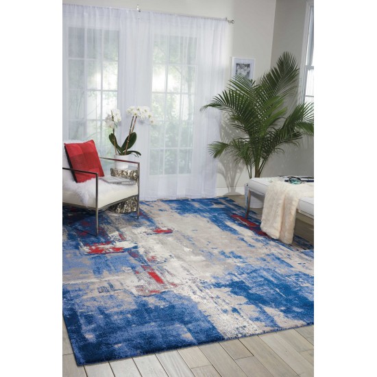 Nourison Twilight TWI20 Area Rug, Grey/Blue, 5'6" x 8'