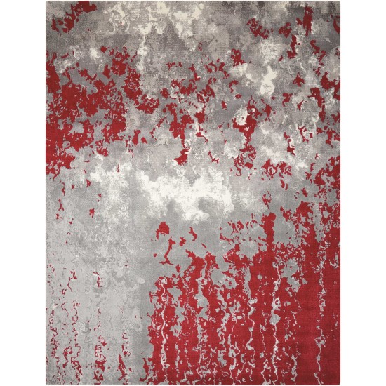 Nourison Twilight TWI21 Area Rug, Grey/Red, 7'9" x 9'9"