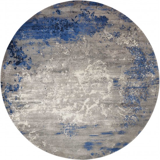 Nourison Twilight TWI22 Area Rug, Blue/Grey, 8' x Round