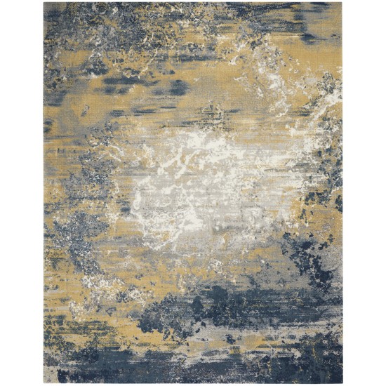 Nourison Twilight TWI22 Area Rug, Navy/Gold, 12' x 15'