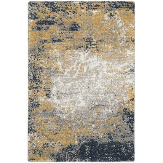 Nourison Twilight TWI22 Area Rug, Navy/Gold, 2' x 3'