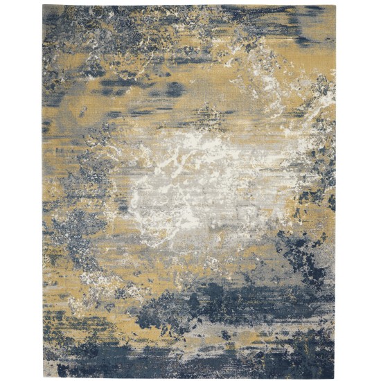 Nourison Twilight TWI22 Area Rug, Navy/Gold, 7'9" x 9'9"