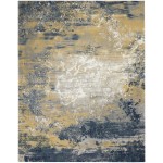 Nourison Twilight TWI22 Area Rug, Navy/Gold, 9'9" x 13'9"