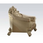 ACME Vendome II Chair w/1 Pillow, Bone PU & Gold Patina