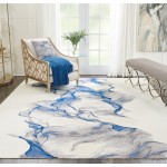 Nourison Twilight TWI27 Area Rug, Ivory/Blue, 8'6" x 11'6"